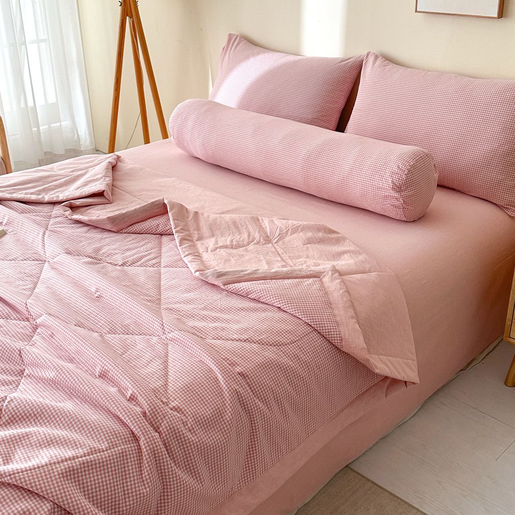 5Pcs Japan Linen |  New Colection  Bedsets Summer Blanket 230*200 Drap Freesize | ID jp025012