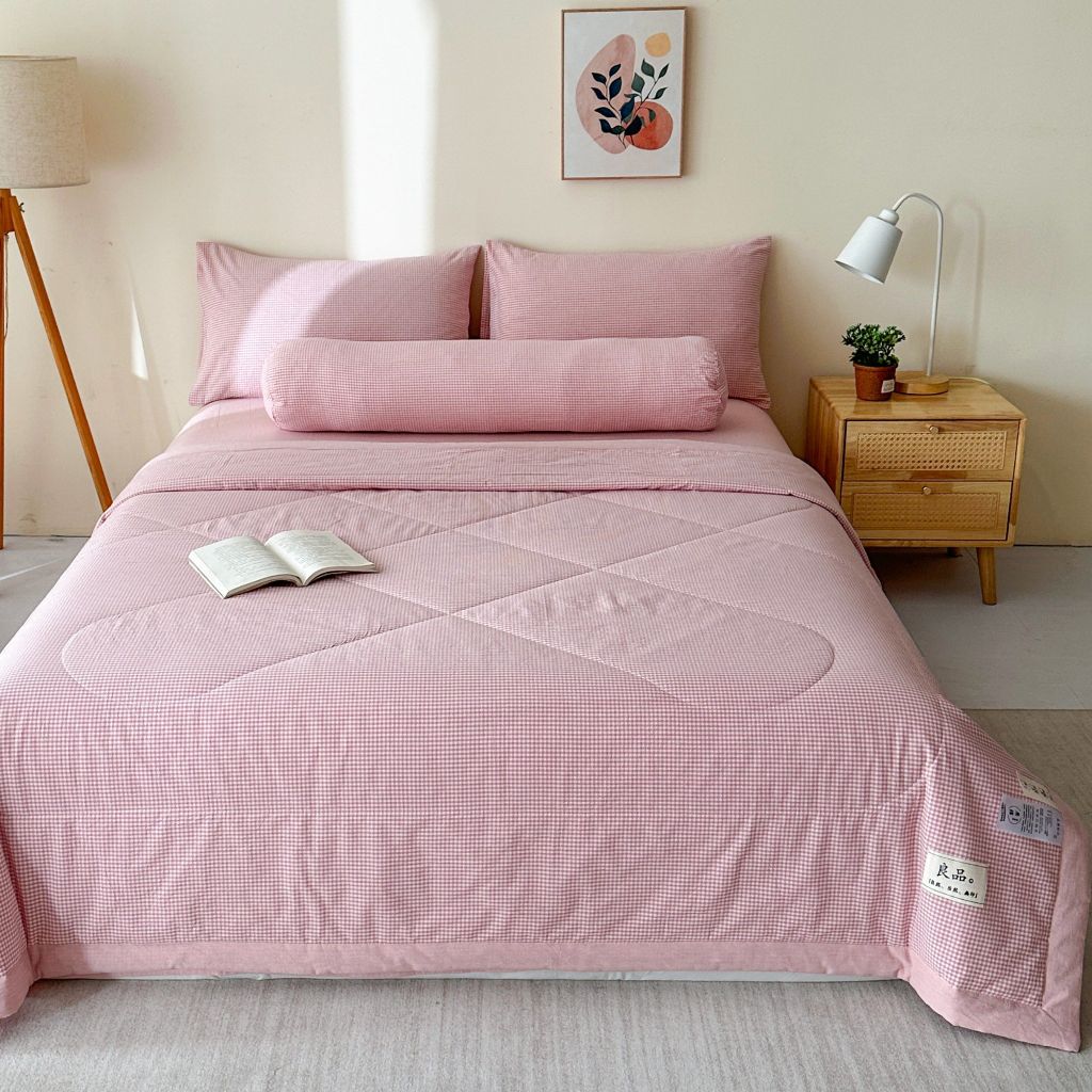 5Pcs Japan Linen |  New Colection  Bedsets Summer Blanket 230*200 Drap Freesize | ID jp025012