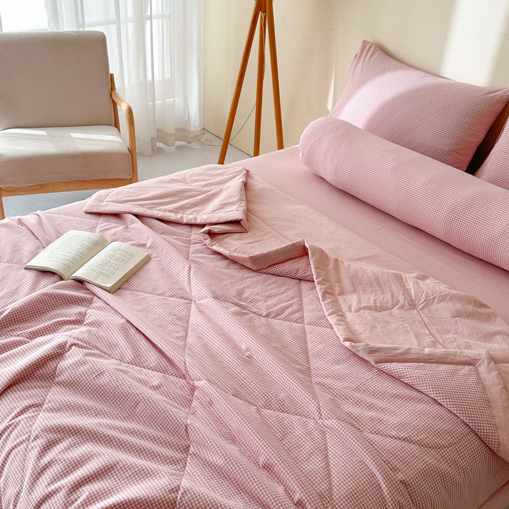 5Pcs Japan Linen |  New Colection  Bedsets Summer Blanket 230*200 Drap Freesize | ID jp025012