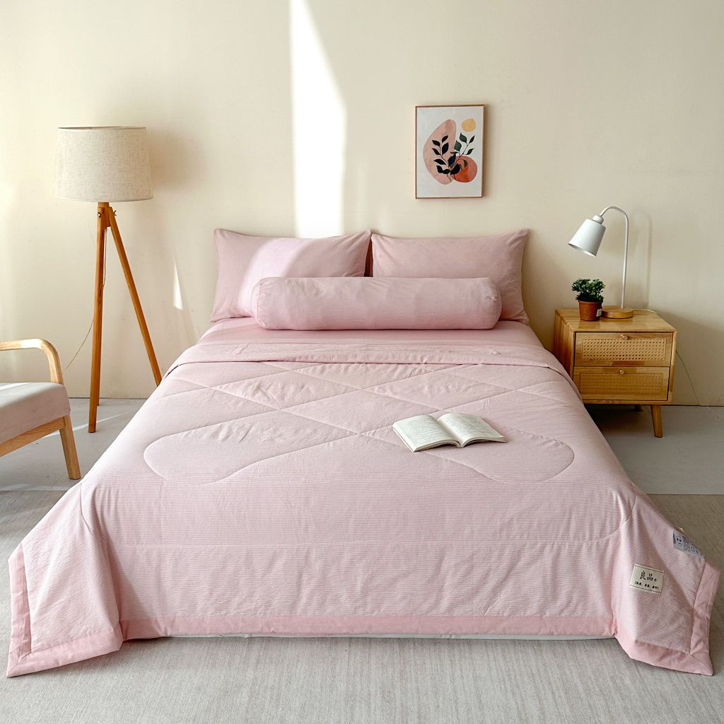 5Pcs Japan Linen |  New Colection  Bedsets Summer Blanket 230*200 Drap Freesize | ID jp025013