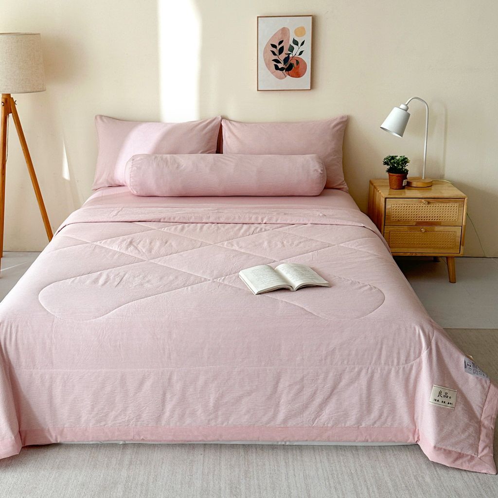 5Pcs Japan Linen |  New Colection  Bedsets Summer Blanket 230*200 Drap Freesize | ID jp025013