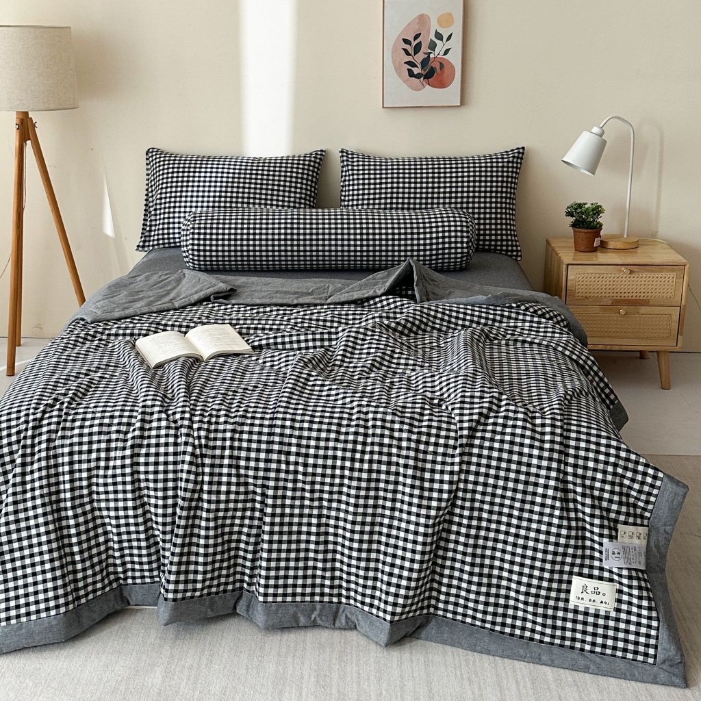 5Pcs Japan Linen |  New Colection  Bedsets Summer Blanket 230*200 Drap Freesize | ID jp025002