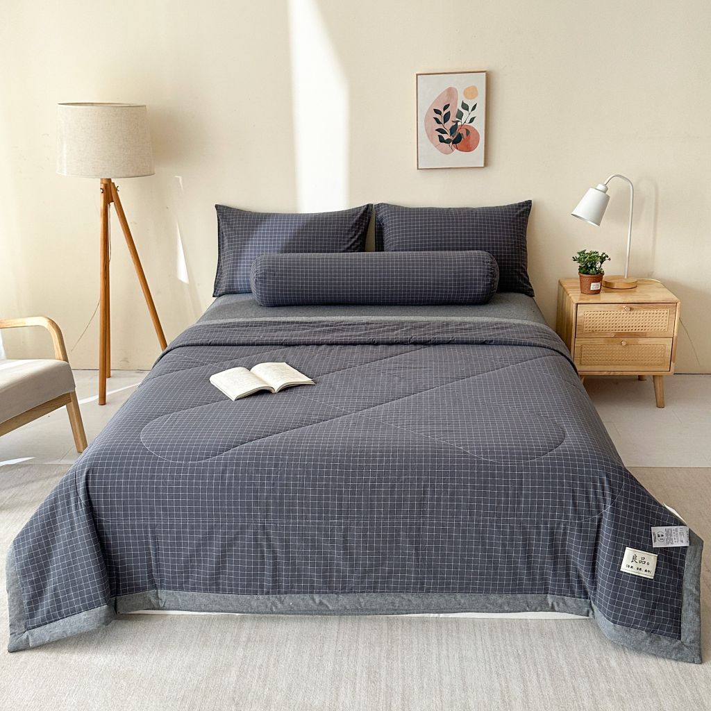 5Pcs Japan Linen |  New Colection  Bedsets Summer Blanket 230*200 Drap Freesize | ID jp025011