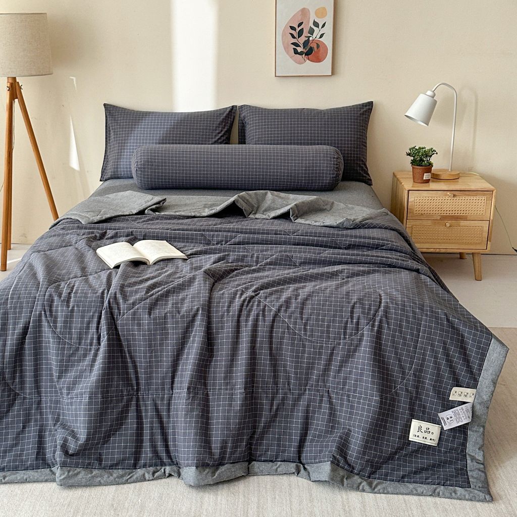5Pcs Japan Linen |  New Colection  Bedsets Summer Blanket 230*200 Drap Freesize | ID jp025011