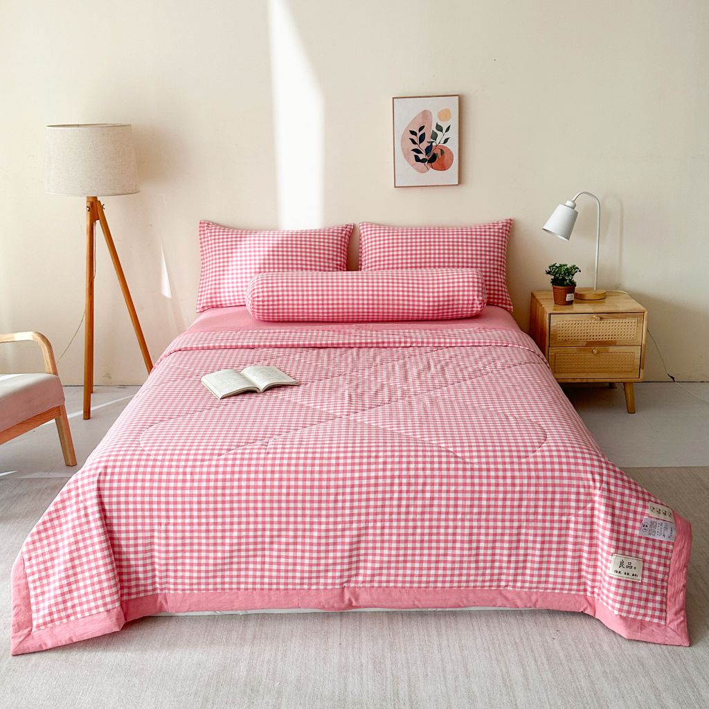 5Pcs Japan Linen |  New Colection  Bedsets Summer Blanket 230*200 Drap Freesize | ID jp025006