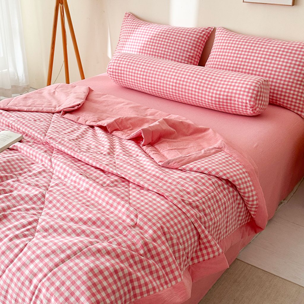 5Pcs Japan Linen |  New Colection  Bedsets Summer Blanket 230*200 Drap Freesize | ID jp025006