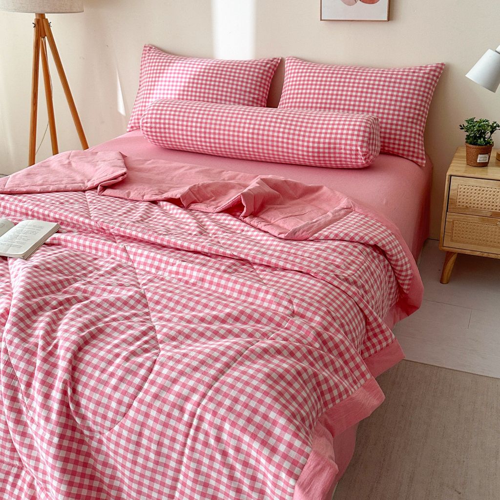 5Pcs Japan Linen |  New Colection  Bedsets Summer Blanket 230*200 Drap Freesize | ID jp025006