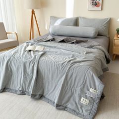 5Pcs Japan Linen |  New Colection  Bedsets Summer Blanket 230*200 Drap Freesize | ID jp025010