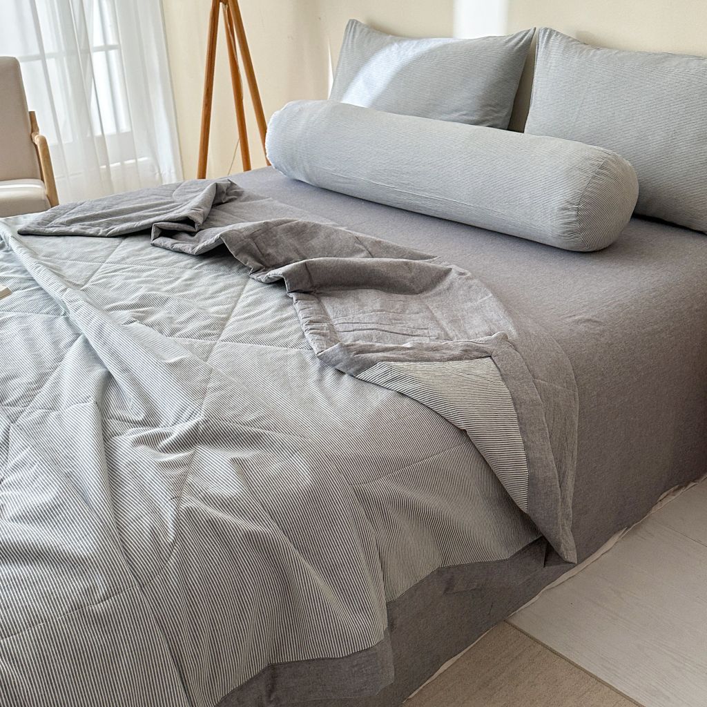 5Pcs Japan Linen |  New Colection  Bedsets Summer Blanket 230*200 Drap Freesize | ID jp025010