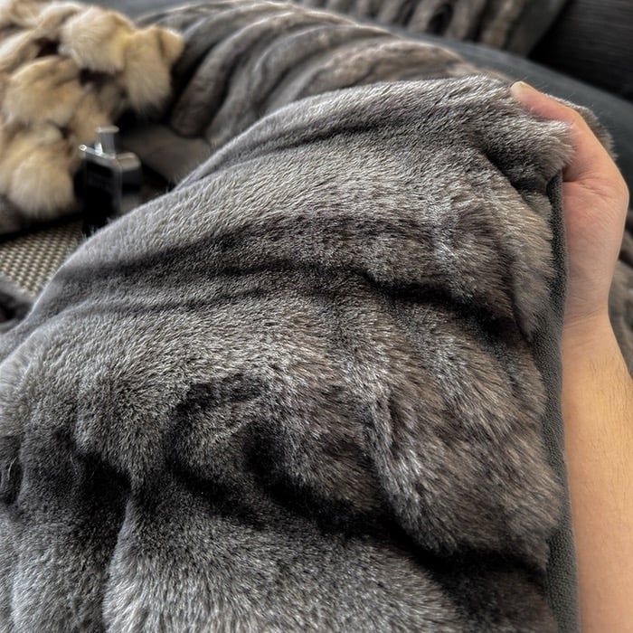 Warm Winter New Arrival Lovewe | 4Pcs Cover Luxury Bed Set Velvet Milk 380gram | ID01 Color DarkGray Wood Grain