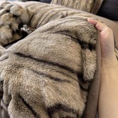 Winter New Arrival Lovewe | 4Pcs Cover Luxury Bed Set Velvet Milk 380gram | ID03 Color Dark Brown Wood Grain