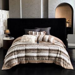 Winter New Arrival Lovewe | 4Pcs Cover Luxury Bed Set Velvet Milk 380gram | ID06 Color Brown Leopard Pattern