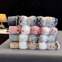 Winter New Arrival Lovewe | 4Pcs Cover Luxury Bed Set Velvet Milk 380gram | ID07 Color LightGray Leopard Pattern