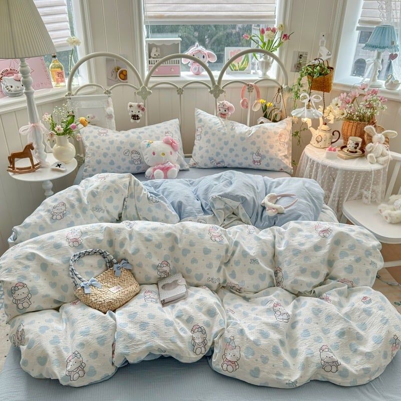 4Pcs Cloud Linen | Set Đũi Mây Phong cách trẻ trung hiện đại | ID 4PCSCLOUDLINE21