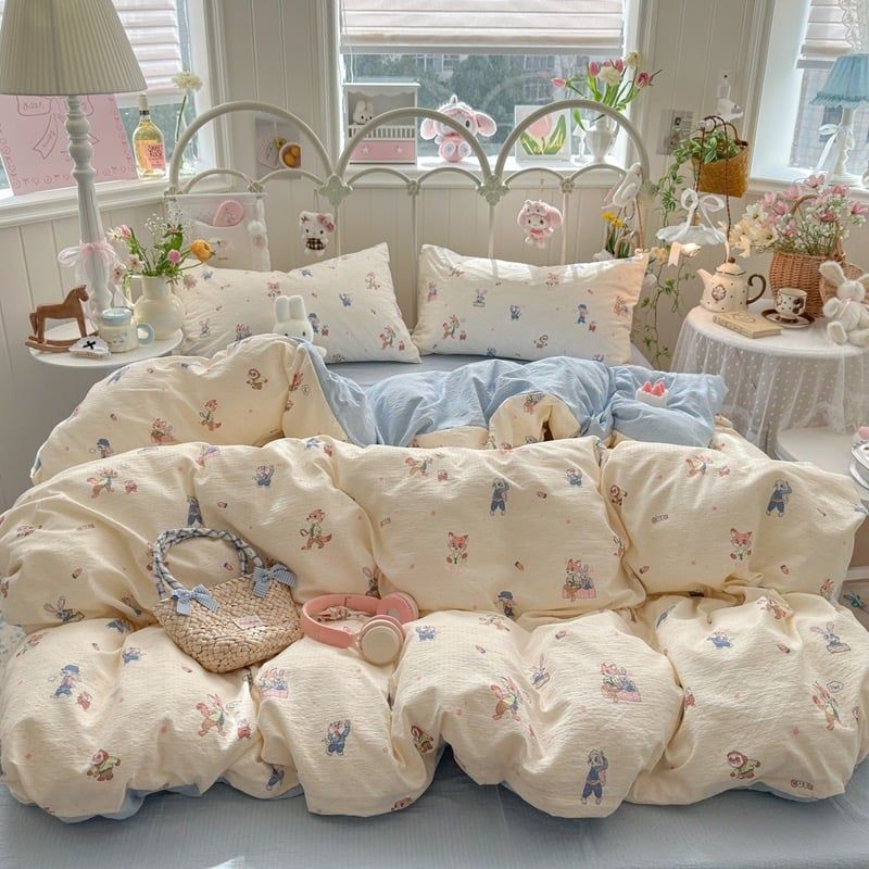 4Pcs Cloud Linen | Set Đũi Mây Phong cách trẻ trung hiện đại | ID 4PCSCLOUDLINE23