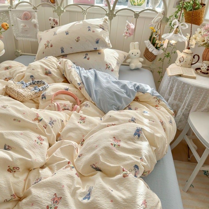 4Pcs Cloud Linen | Set Đũi Mây Phong cách trẻ trung hiện đại | ID 4PCSCLOUDLINE23