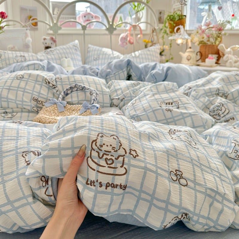 4Pcs Cloud Linen | Set Đũi Mây Phong cách trẻ trung hiện đại | ID 4PCSCLOUDLINE25