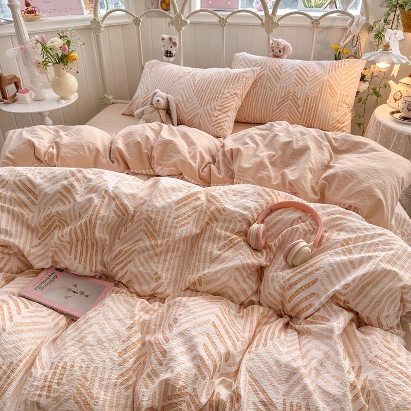 4Pcs Cloud Linen | Set Đũi Mây Phong cách trẻ trung hiện đại | ID 4PCSCLOUDLINE26