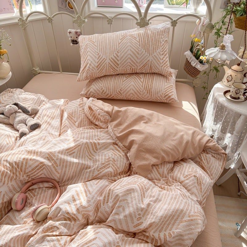 4Pcs Cloud Linen | Set Đũi Mây Phong cách trẻ trung hiện đại | ID 4PCSCLOUDLINE26