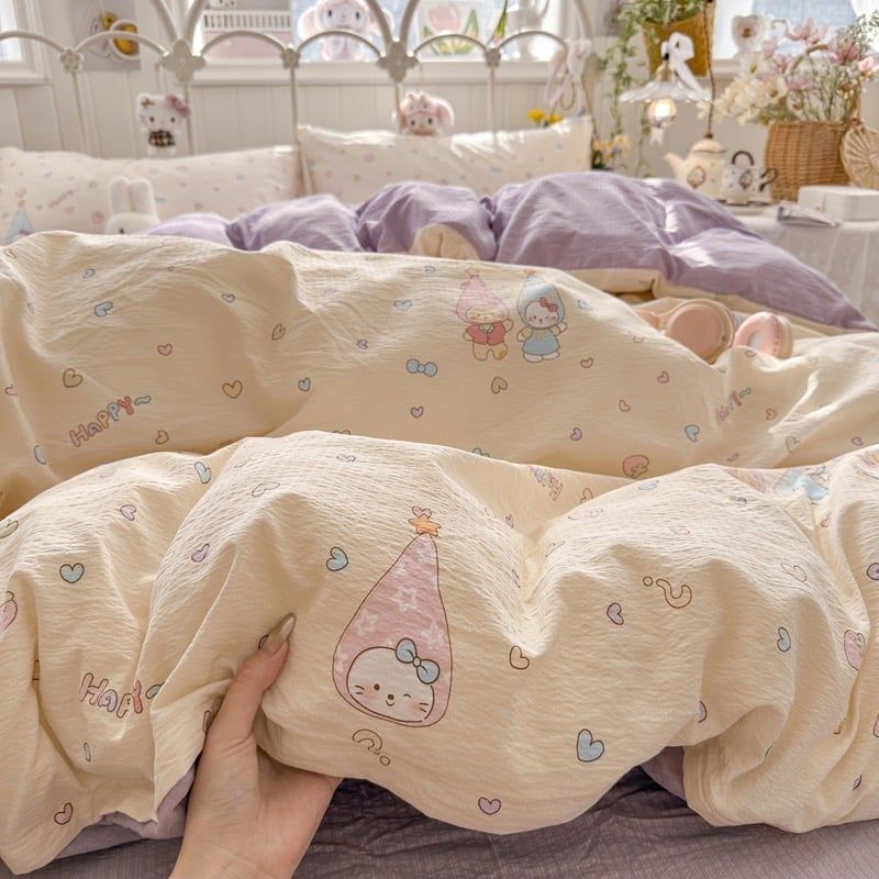 4Pcs Cloud Linen | Set Đũi Mây Phong cách trẻ trung hiện đại | ID 4PCSCLOUDLINE27