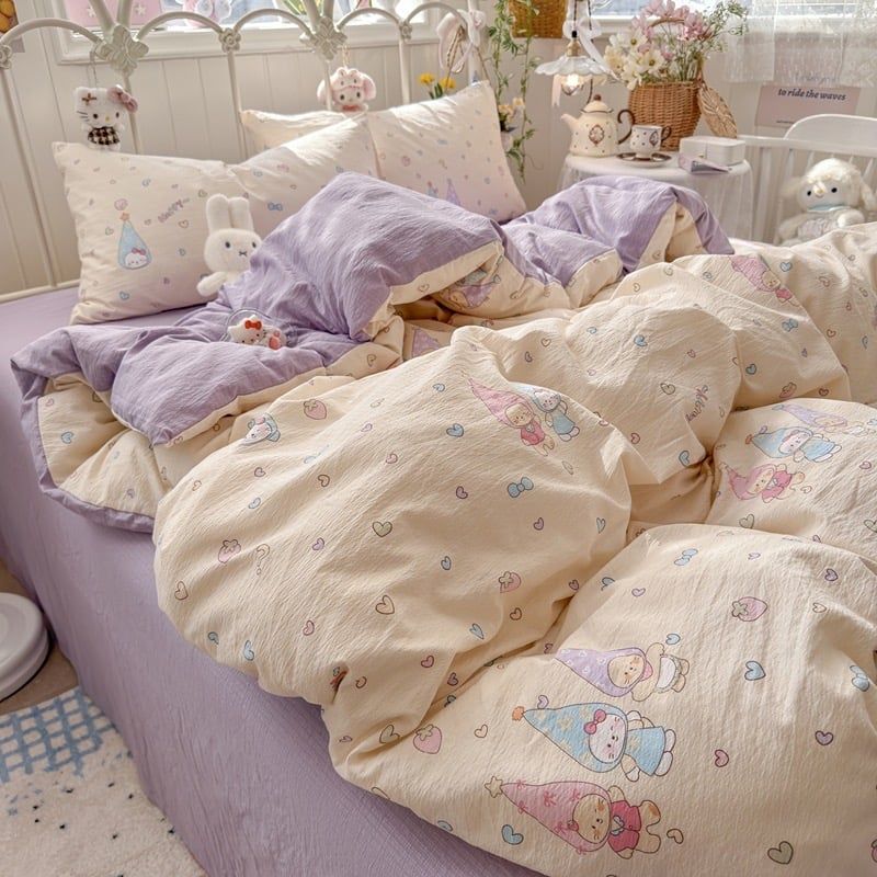 4Pcs Cloud Linen | Set Đũi Mây Phong cách trẻ trung hiện đại | ID 4PCSCLOUDLINE27