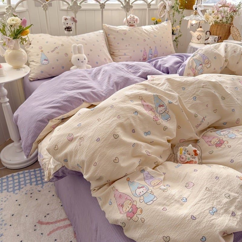 4Pcs Cloud Linen | Set Đũi Mây Phong cách trẻ trung hiện đại | ID 4PCSCLOUDLINE27