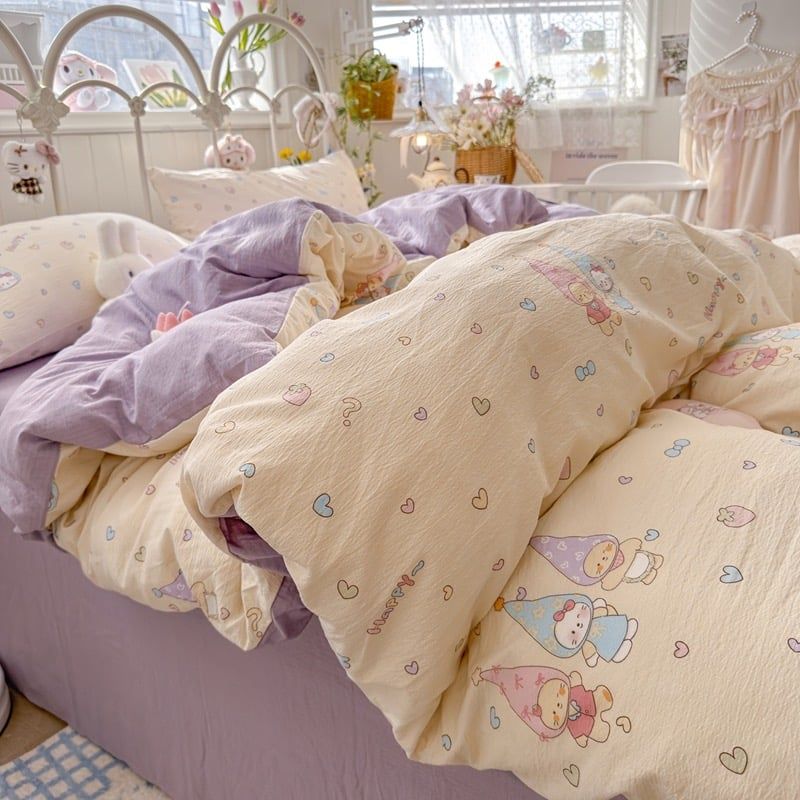 4Pcs Cloud Linen | Set Đũi Mây Phong cách trẻ trung hiện đại | ID 4PCSCLOUDLINE27