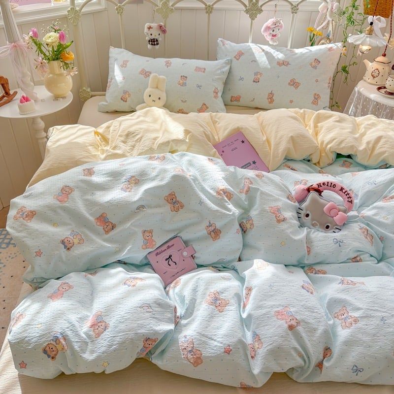 4Pcs Cloud Linen | Set Đũi Mây Phong cách trẻ trung hiện đại | ID 4PCSCLOUDLINE28