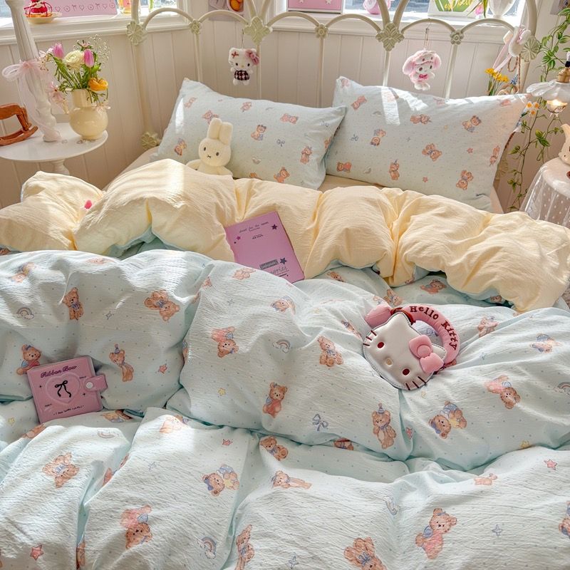 4Pcs Cloud Linen | Set Đũi Mây Phong cách trẻ trung hiện đại | ID 4PCSCLOUDLINE28