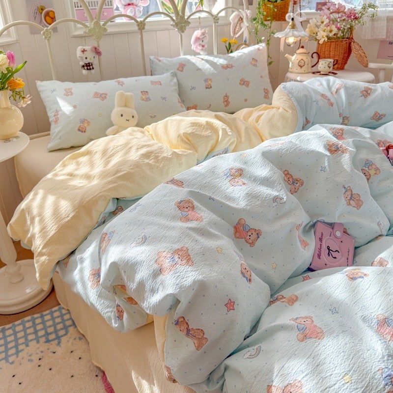 4Pcs Cloud Linen | Set Đũi Mây Phong cách trẻ trung hiện đại | ID 4PCSCLOUDLINE28