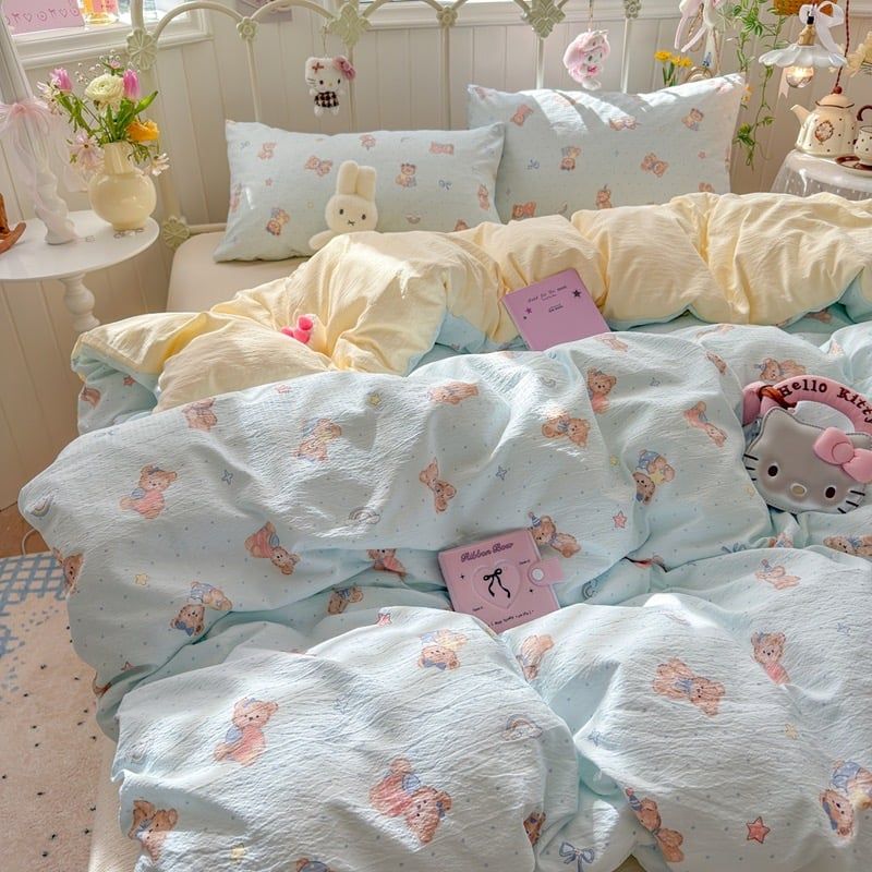 4Pcs Cloud Linen | Set Đũi Mây Phong cách trẻ trung hiện đại | ID 4PCSCLOUDLINE28