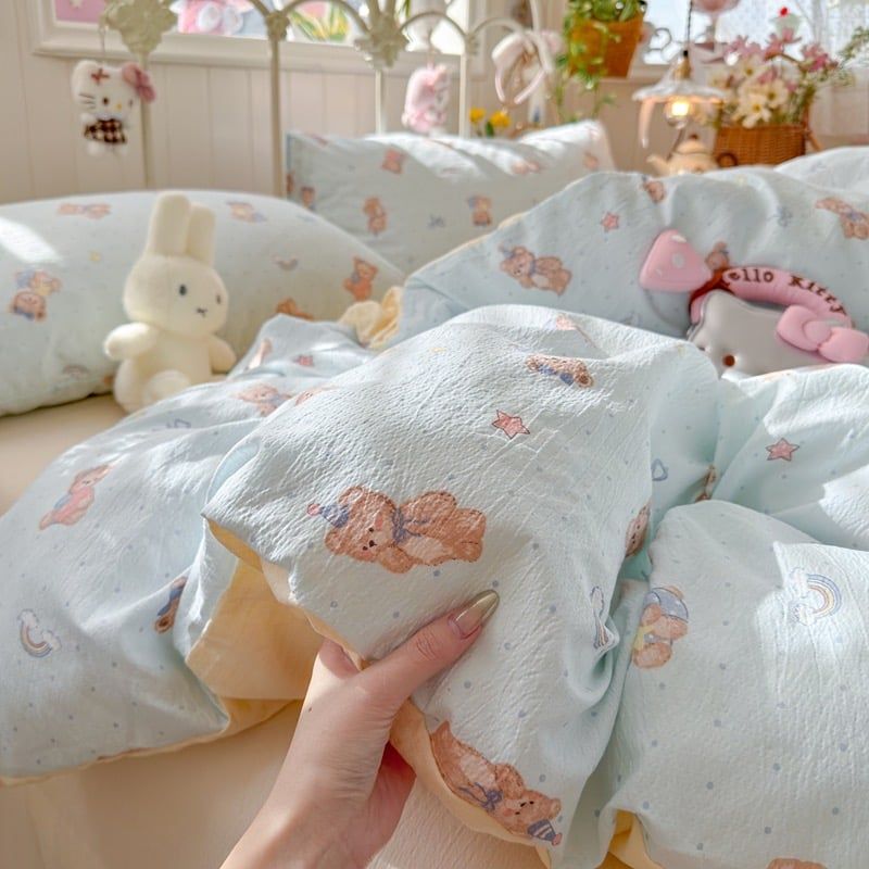 4Pcs Cloud Linen | Set Đũi Mây Phong cách trẻ trung hiện đại | ID 4PCSCLOUDLINE28