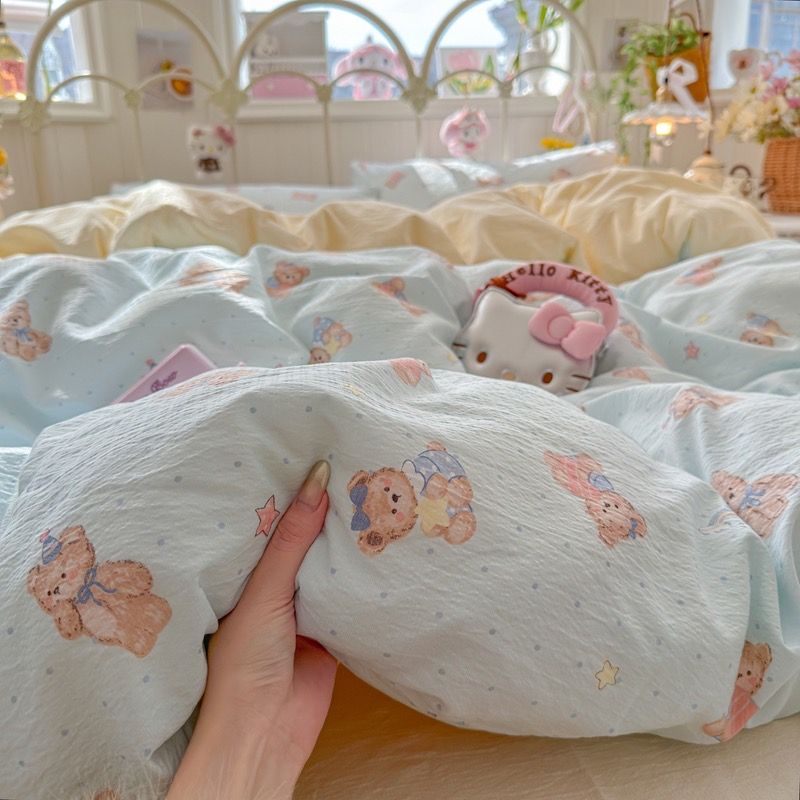 4Pcs Cloud Linen | Set Đũi Mây Phong cách trẻ trung hiện đại | ID 4PCSCLOUDLINE28