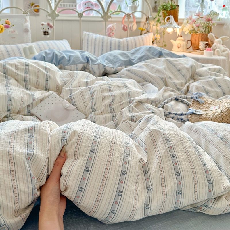 4Pcs Cloud Linen | Set Đũi Mây Phong cách trẻ trung hiện đại | ID 4PCSCLOUDLINE29