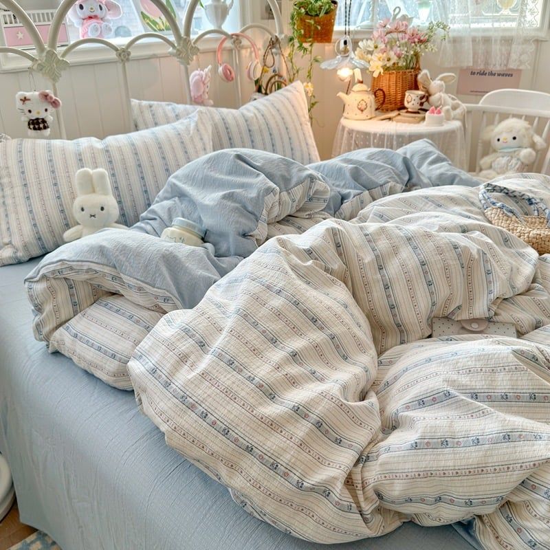 4Pcs Cloud Linen | Set Đũi Mây Phong cách trẻ trung hiện đại | ID 4PCSCLOUDLINE29