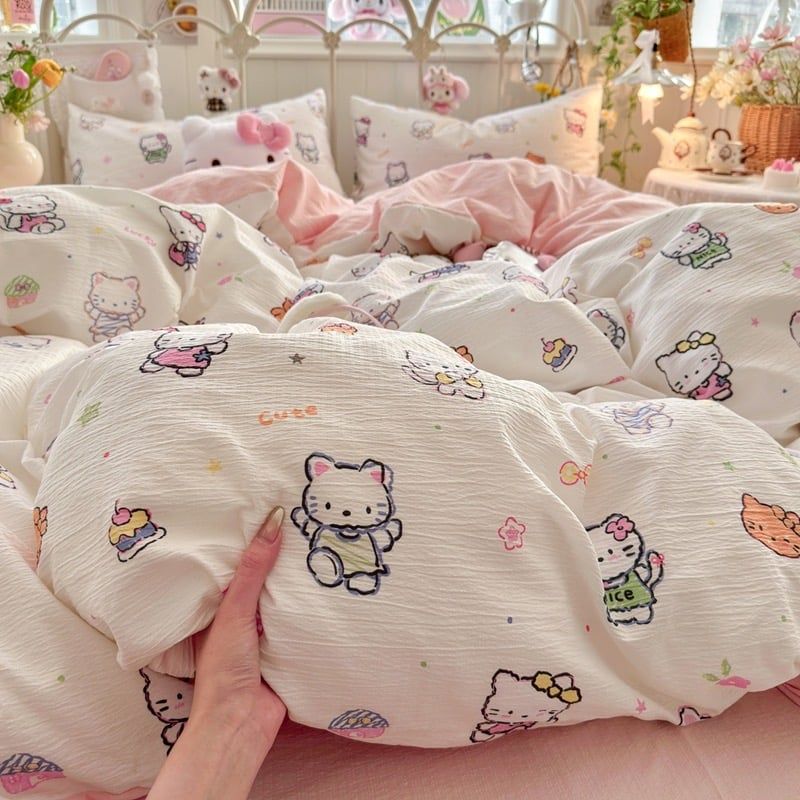 4Pcs Cloud Linen | Set Đũi Mây Phong cách trẻ trung hiện đại | ID 4PCSCLOUDLINE31