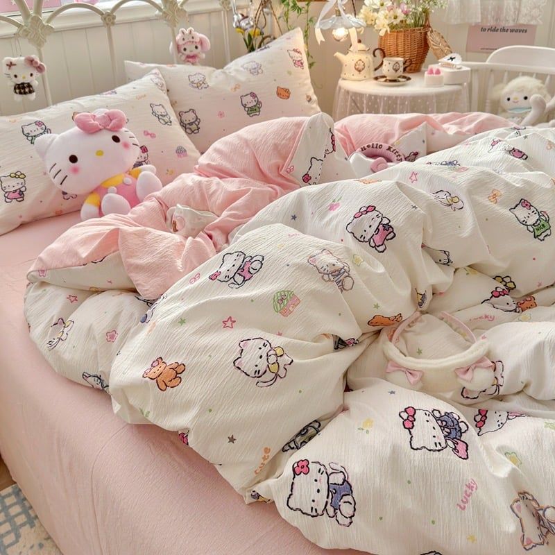 4Pcs Cloud Linen | Set Đũi Mây Phong cách trẻ trung hiện đại | ID 4PCSCLOUDLINE31