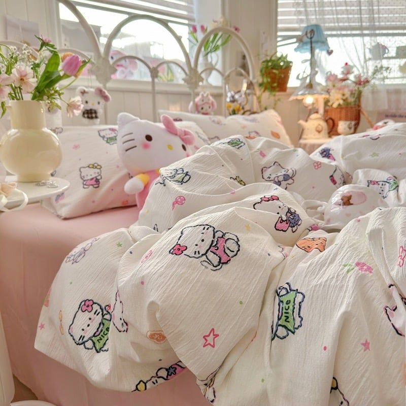 4Pcs Cloud Linen | Set Đũi Mây Phong cách trẻ trung hiện đại | ID 4PCSCLOUDLINE31