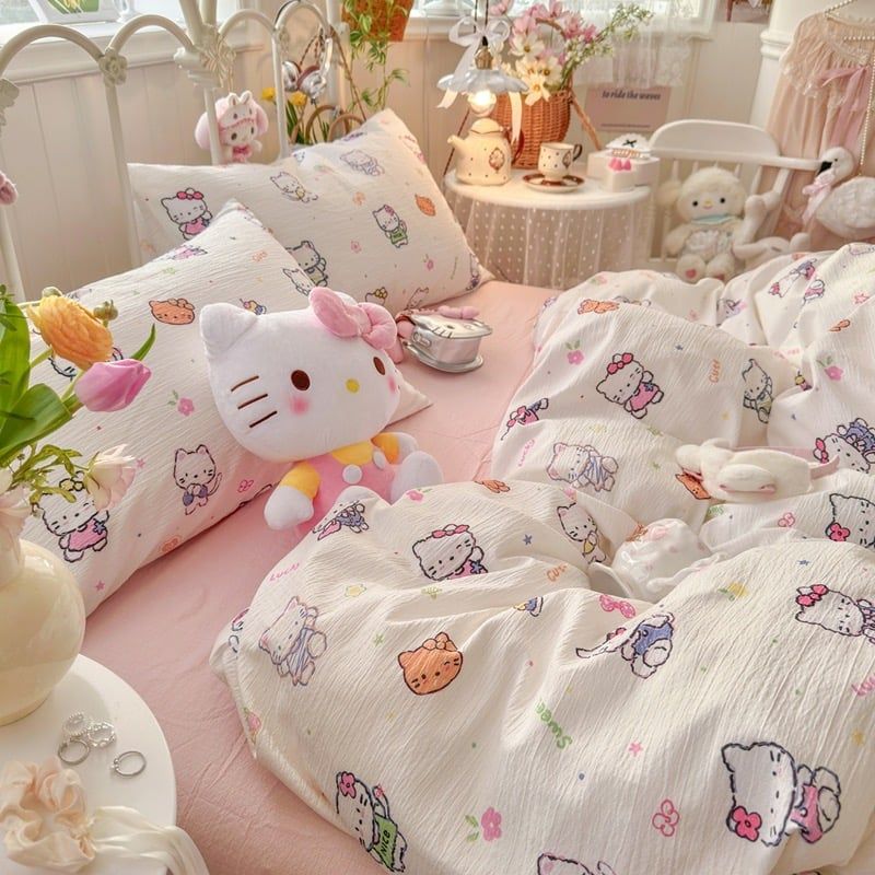 4Pcs Cloud Linen | Set Đũi Mây Phong cách trẻ trung hiện đại | ID 4PCSCLOUDLINE31