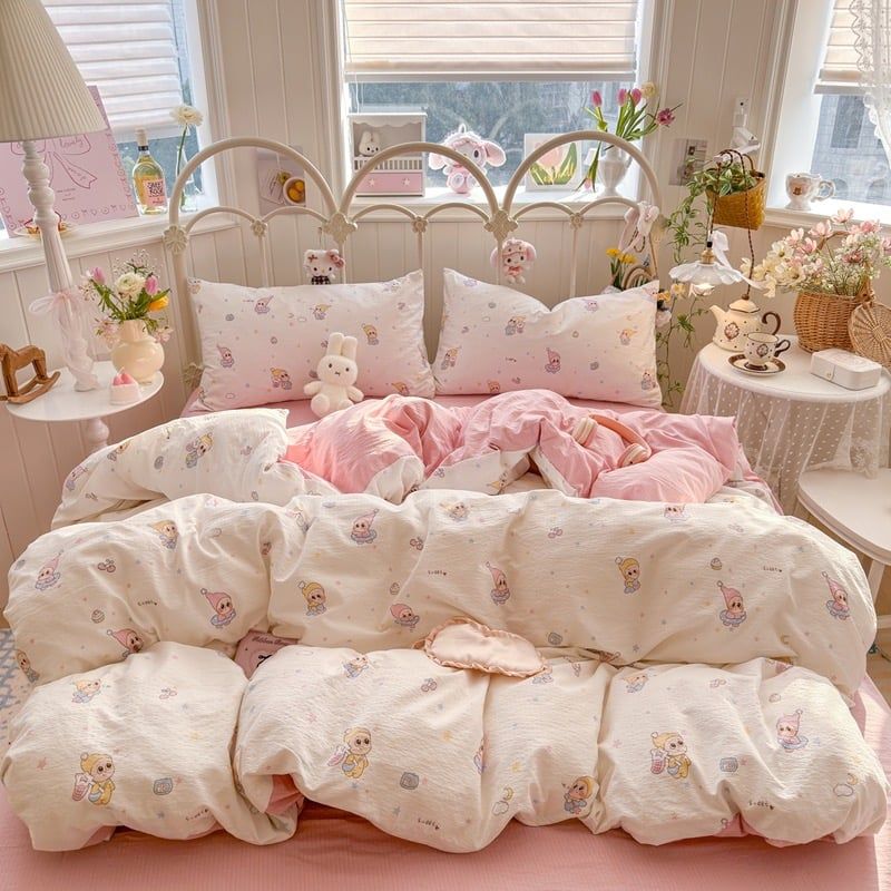 4Pcs Cloud Linen | Set Đũi Mây Phong cách trẻ trung hiện đại | ID 4PCSCLOUDLINE33