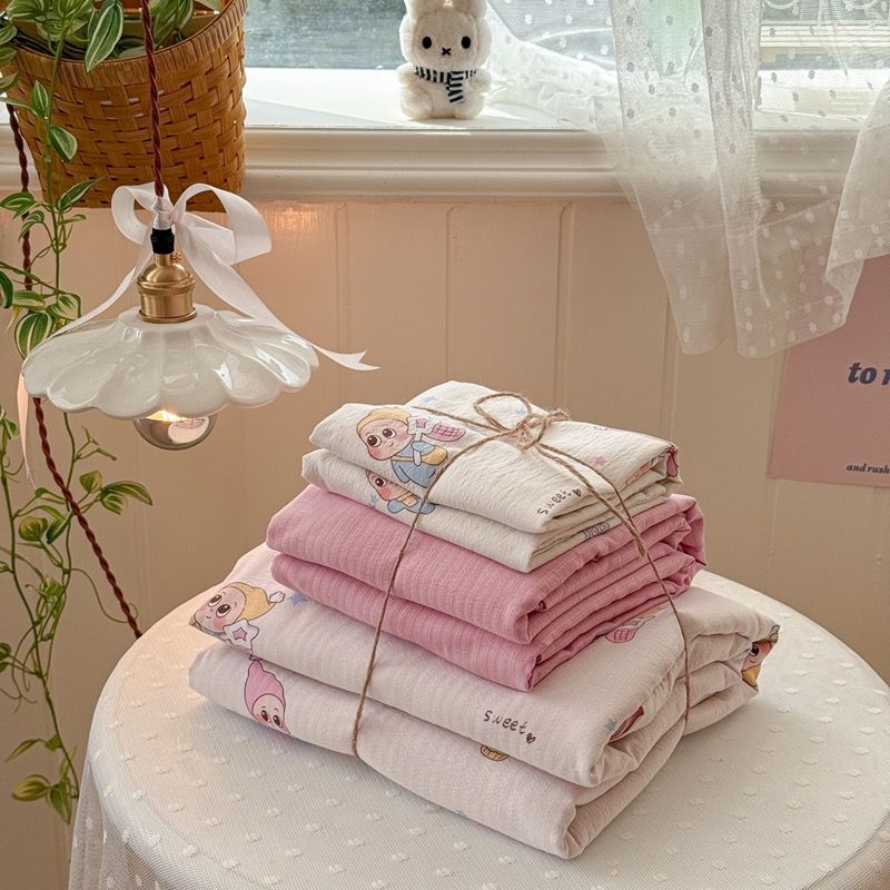 4Pcs Cloud Linen | Set Đũi Mây Phong cách trẻ trung hiện đại | ID 4PCSCLOUDLINE33