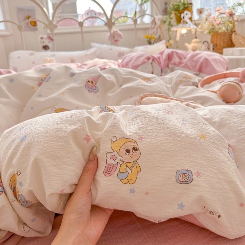 4Pcs Cloud Linen | Set Đũi Mây Phong cách trẻ trung hiện đại | ID 4PCSCLOUDLINE33