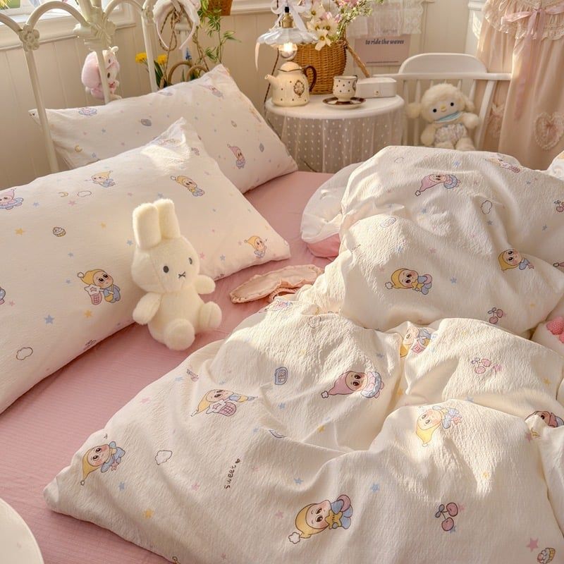4Pcs Cloud Linen | Set Đũi Mây Phong cách trẻ trung hiện đại | ID 4PCSCLOUDLINE33