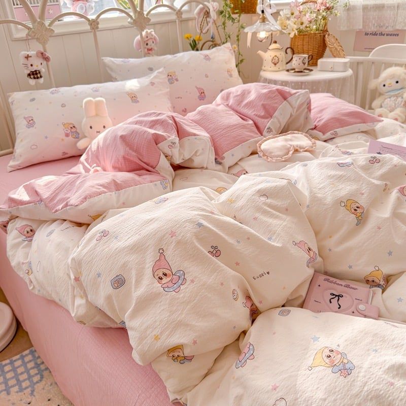 4Pcs Cloud Linen | Set Đũi Mây Phong cách trẻ trung hiện đại | ID 4PCSCLOUDLINE33