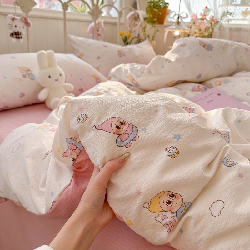 4Pcs Cloud Linen | Set Đũi Mây Phong cách trẻ trung hiện đại | ID 4PCSCLOUDLINE33