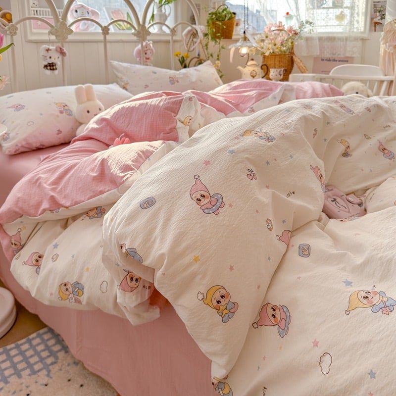 4Pcs Cloud Linen | Set Đũi Mây Phong cách trẻ trung hiện đại | ID 4PCSCLOUDLINE33