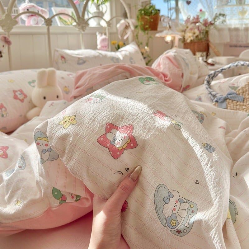 4Pcs Cloud Linen | Set Đũi Mây Phong cách trẻ trung hiện đại | ID 4PCSCLOUDLINE34