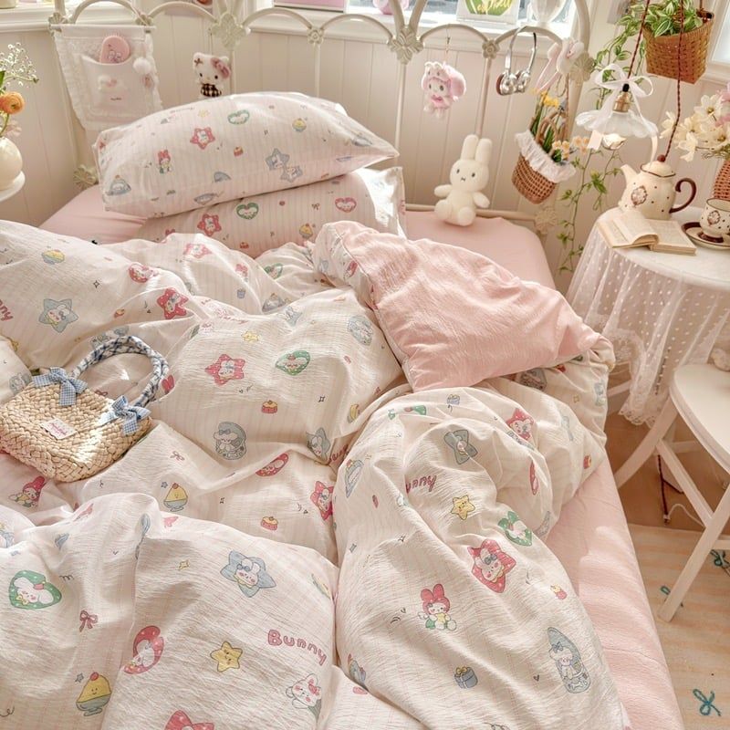 4Pcs Cloud Linen | Set Đũi Mây Phong cách trẻ trung hiện đại | ID 4PCSCLOUDLINE34