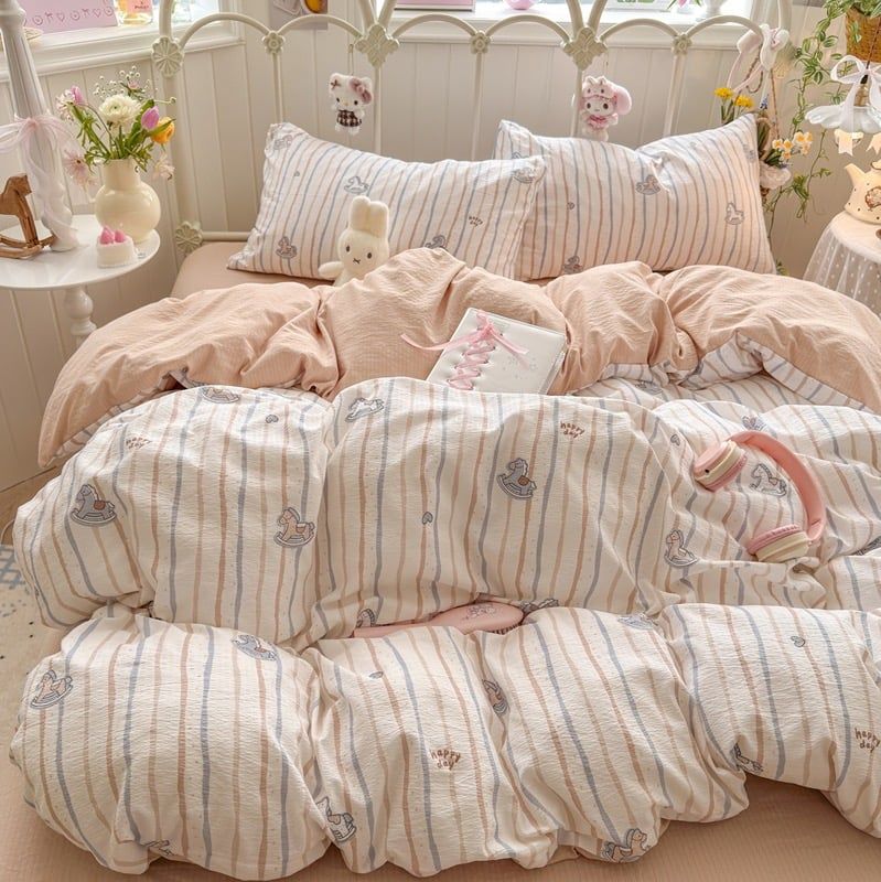 4Pcs Cloud Linen | Set Đũi Mây Phong cách trẻ trung hiện đại | ID 4PCSCLOUDLINE36