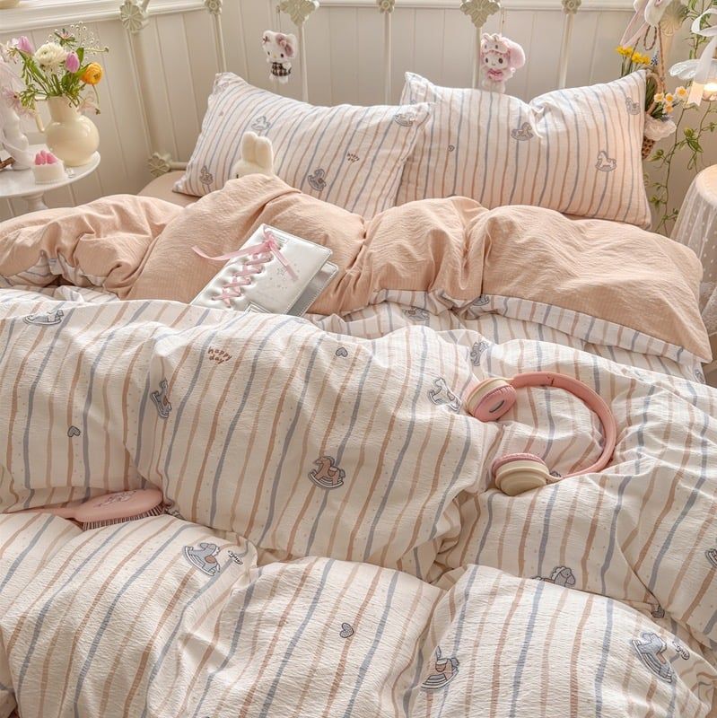4Pcs Cloud Linen | Set Đũi Mây Phong cách trẻ trung hiện đại | ID 4PCSCLOUDLINE36